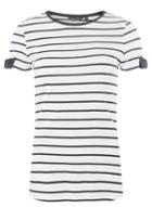 Dorothy Perkins Ivory Striped Bow Sleeve T-shirt