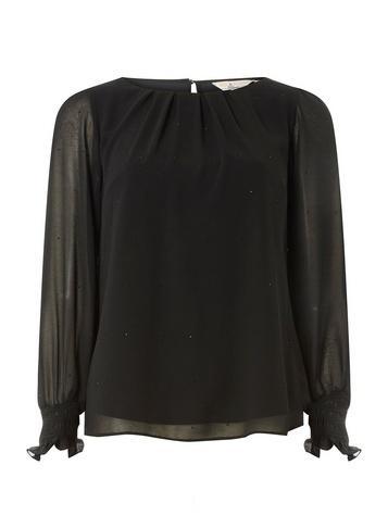 Dorothy Perkins *billie & Blossom Petite Black Chiffon Blouse