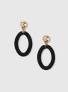 Dorothy Perkins Black Fabric Wrap Oval Earrings