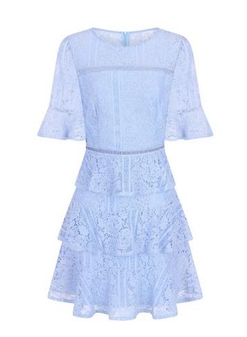 Girls On Film *girls On Film Light Blue Lace Frill Dress