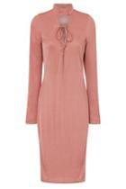 Dorothy Perkins *girls On Film Pink Lace Up Bodycon Dress