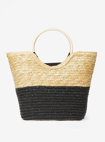 Dorothy Perkins Multi Coloured Wooden Hoop Handle Beach Bag