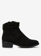 Dorothy Perkins Black Microfibre Monaco Ruched Ankle Boots