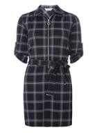 Dorothy Perkins Petite Navy Zip Shirt Dress