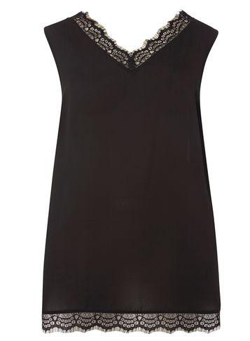 Dorothy Perkins Dp Curve Black Eyelash Lace Camisole Top
