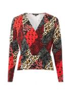 Dorothy Perkins Red Print Wrap Front Top