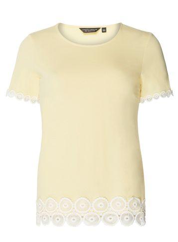 Dorothy Perkins Lemon Circle Lace Trim T-shirt