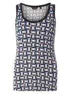 Dorothy Perkins Navy And Nude Geometric Print Vest Top