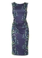 Dorothy Perkins *izabel London Navy Floral Midi Bodycon Dress
