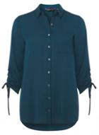 Dorothy Perkins Green Longline Draw Cord Shirt