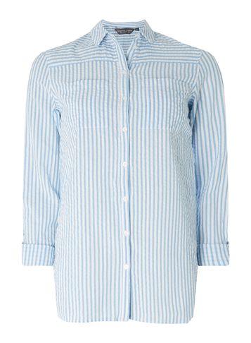 Dorothy Perkins *tall Blue Seersucker Striped Shirt