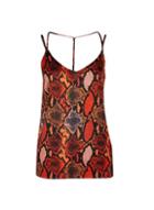 Dorothy Perkins Multi Colour Snake Print Knot Back Camisole Top