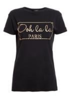 *quiz Black And Gld 'ooh La La Paris' Slogan T-shirt