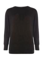 Dorothy Perkins Black Split Sleeve Jersey Knitted Top
