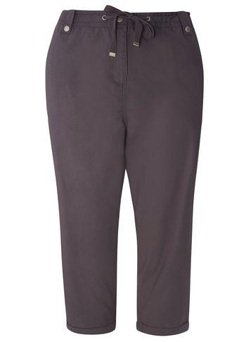 Dorothy Perkins Dp Curve Charcoal Poplin Cropped Trousers