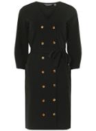 Dorothy Perkins *tall Black Horn Button Shift Dress