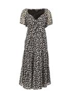 Dorothy Perkins *ivory Black Spot Print Midi Dress