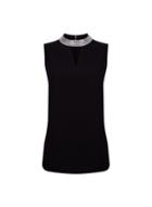 Dorothy Perkins Black Embellished Neck Top