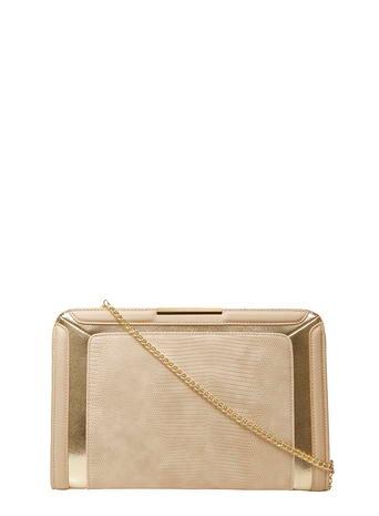 Dorothy Perkins Nude Panel Structured Clutch Bag