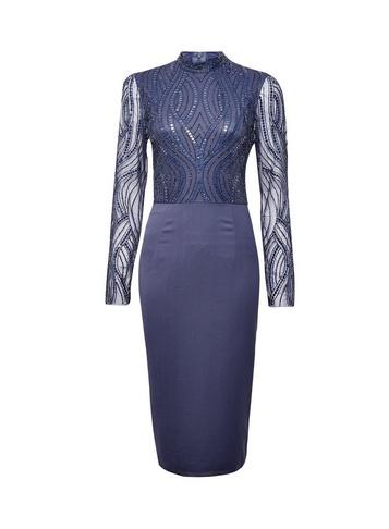 *showcase Grey Kiera Embellished Midi Dress