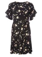 Dorothy Perkins Petite Black Ditsy Floral Tea Dress