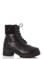 *quiz Wide Fit Lace Up Hiker Boots