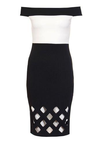 Dorothy Perkins *quiz Bardot Laser Cut Midi Dress