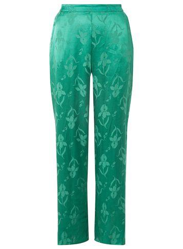 Dorothy Perkins Green Jacquard Floral Palazzo Trousers