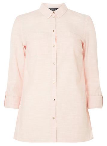 Dorothy Perkins *tall Blossom Button Slub Shirt