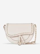 Dorothy Perkins Ecru Stud Detail Saddle Bag