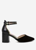 Dorothy Perkins Black Crocodile Gemma Court Shoes