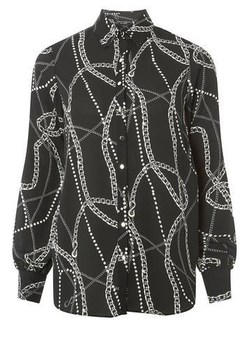Dorothy Perkins Black Chain Print Shirt