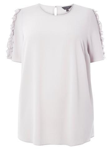 Dorothy Perkins *dp Curve Silver Ruffle Shoulder Top