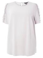 Dorothy Perkins *dp Curve Silver Ruffle Shoulder Top
