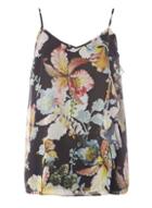 Dorothy Perkins *tall Black Floral Print Camisole Top