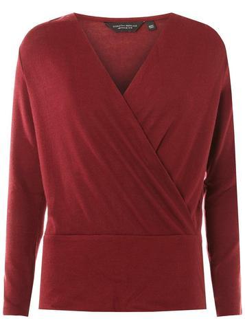 Dorothy Perkins Berry Wrap Front Cut And Sew Top