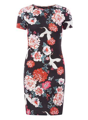 Dorothy Perkins Multi Coloured Floral Print Bodycon Dress