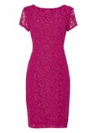 Dorothy Perkins *roman Originals Magenta Lace V-back Dress