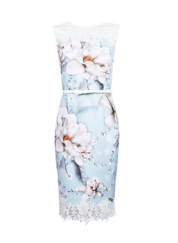 *showcase Sage Floral Print Ella Lace Dress