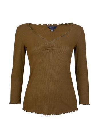 Dorothy Perkins Khaki Ruched Rib Top