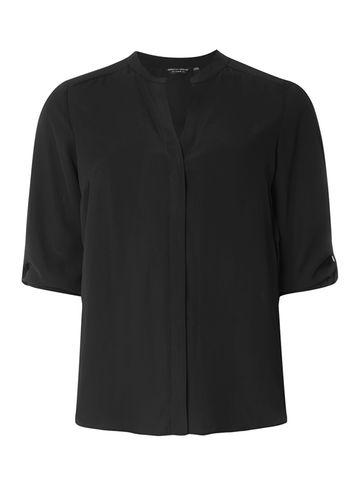 Dorothy Perkins Black Notch Rollsleeve Shirt