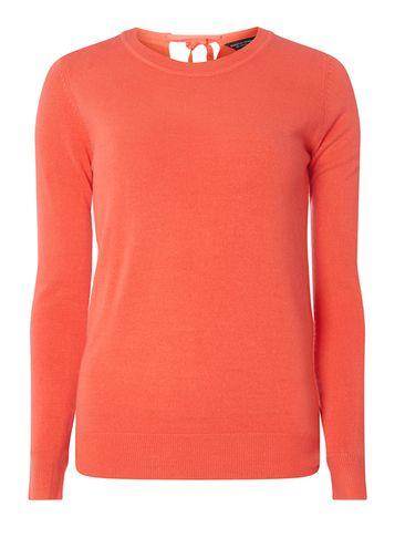 Dorothy Perkins Coral Bow Back Jumper