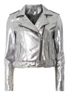 Dorothy Perkins *only Gunmetal Metallic Biker Jacket