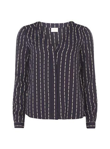 Dorothy Perkins *vila Navy Stitch Print Top