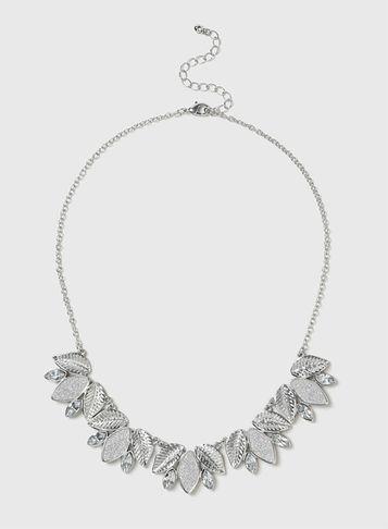 Dorothy Perkins Glitter Leaf Necklace
