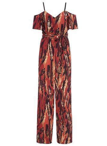 Dorothy Perkins *quiz Rust Buckle Culotte Jumpsuit