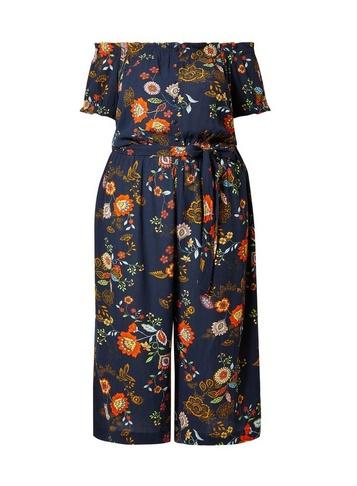 Dorothy Perkins *dp Curve Blue Floral Print Bardot Jumpsuit