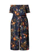 Dorothy Perkins *dp Curve Blue Floral Print Bardot Jumpsuit