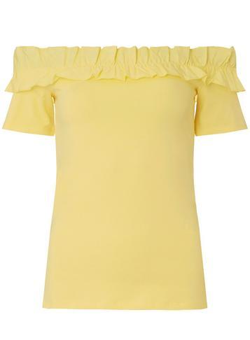 Dorothy Perkins Yellow Ruffle Trim Bardot Top