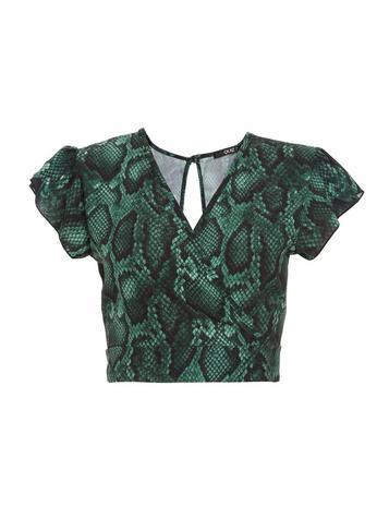 Dorothy Perkins *quiz Snake Print Crop Top